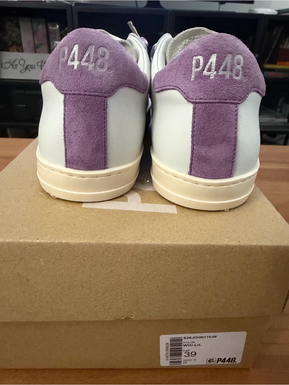 P448 Women's John Leather Sneakers-Lilac-size 39 - Picture 4 of 6